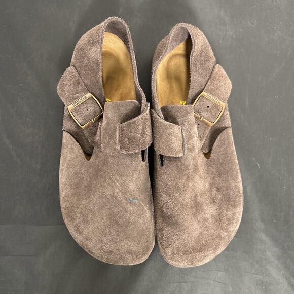 Klukge Boston Clogs for Men & Women Suede Soft Leather Clogs Size 11 Drk Brwn - Picture 9 of 14